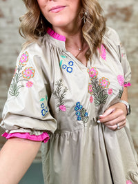 Lydia Embroidered Tiered Dress