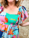 Charla Tropical Square Neck Top - FINAL SALE