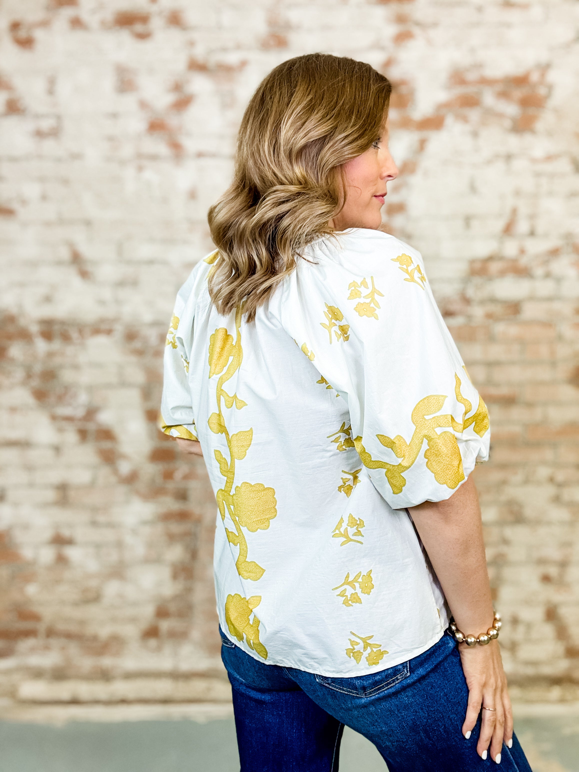 Tianna Smocked Collared Top