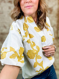 Tianna Smocked Collared Top