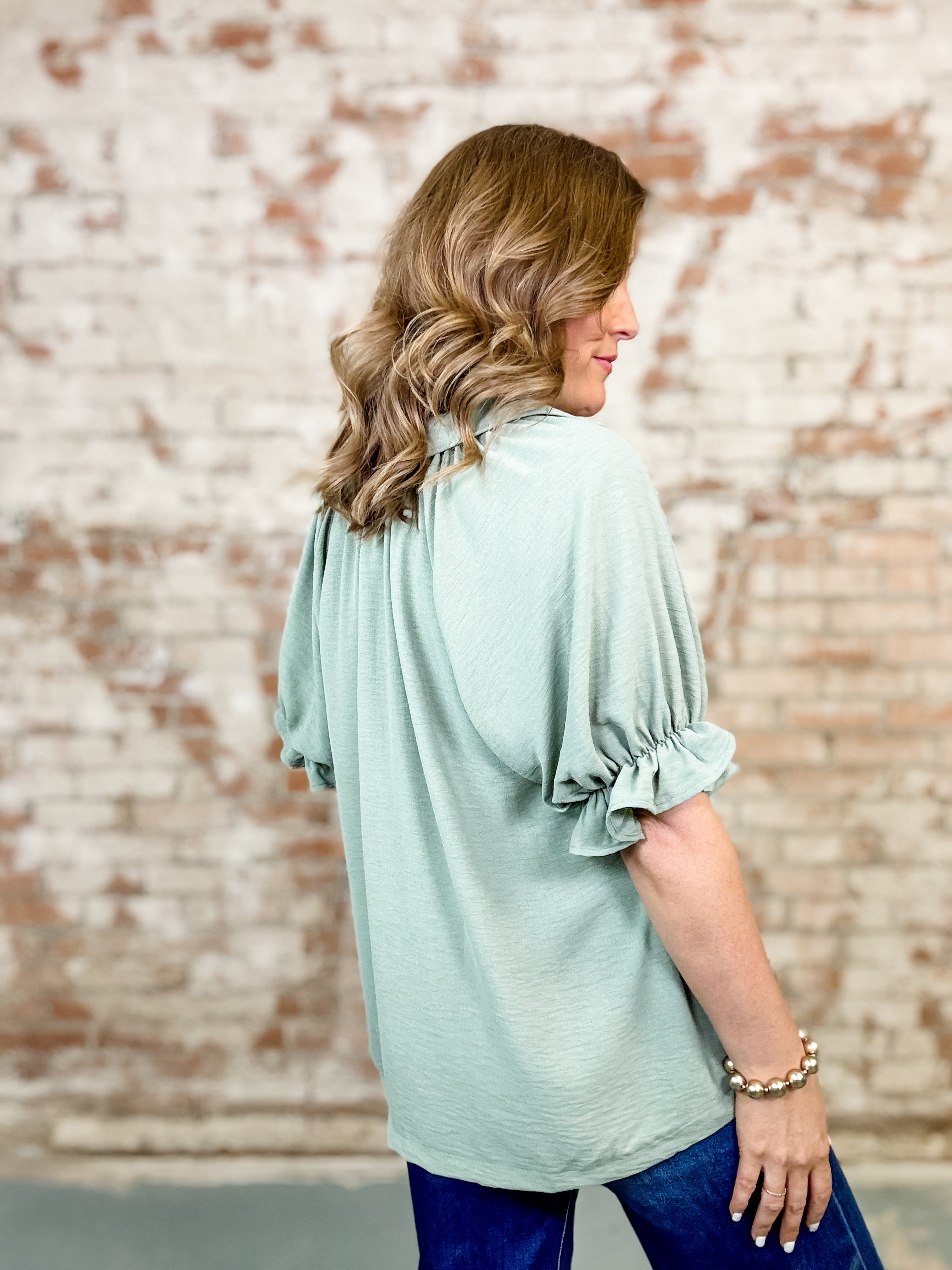 Marnie Collared V-Neck Top