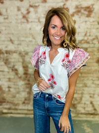 THML Abner Flutter Sleeve Top