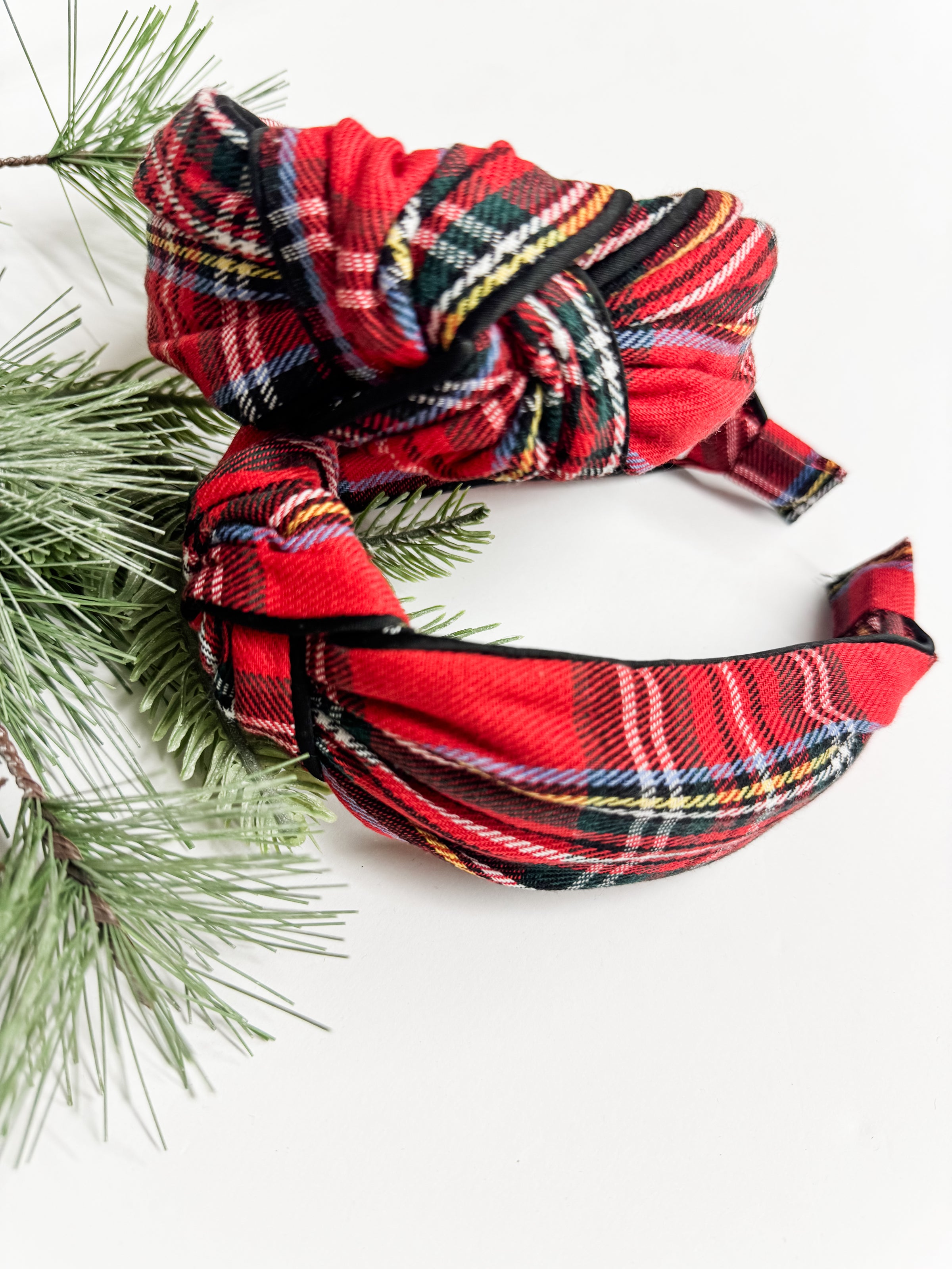 Adore Knotted Plaid Headband