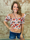 Marsha Mixed Print Top