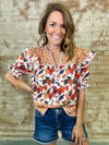 Marsha Mixed Print Top