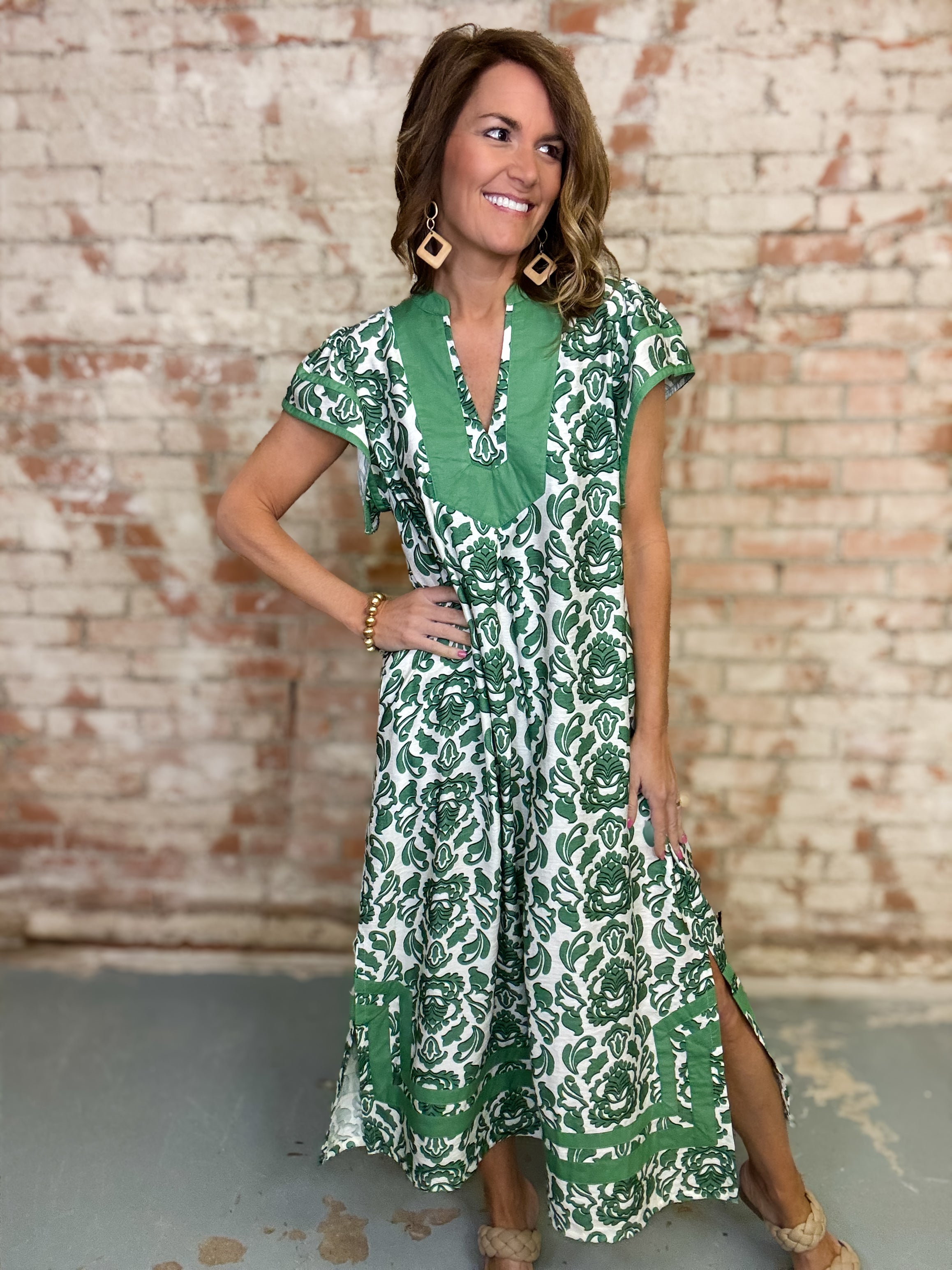 Angel Flutter Sleeve Midi Dress