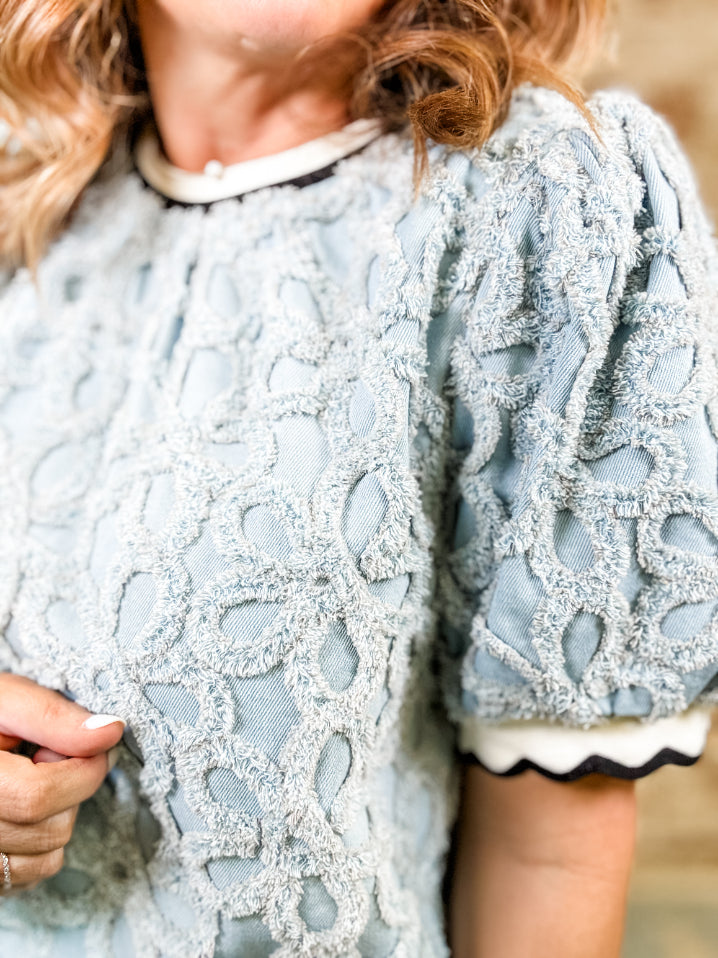 Kylee Textured Denim Top