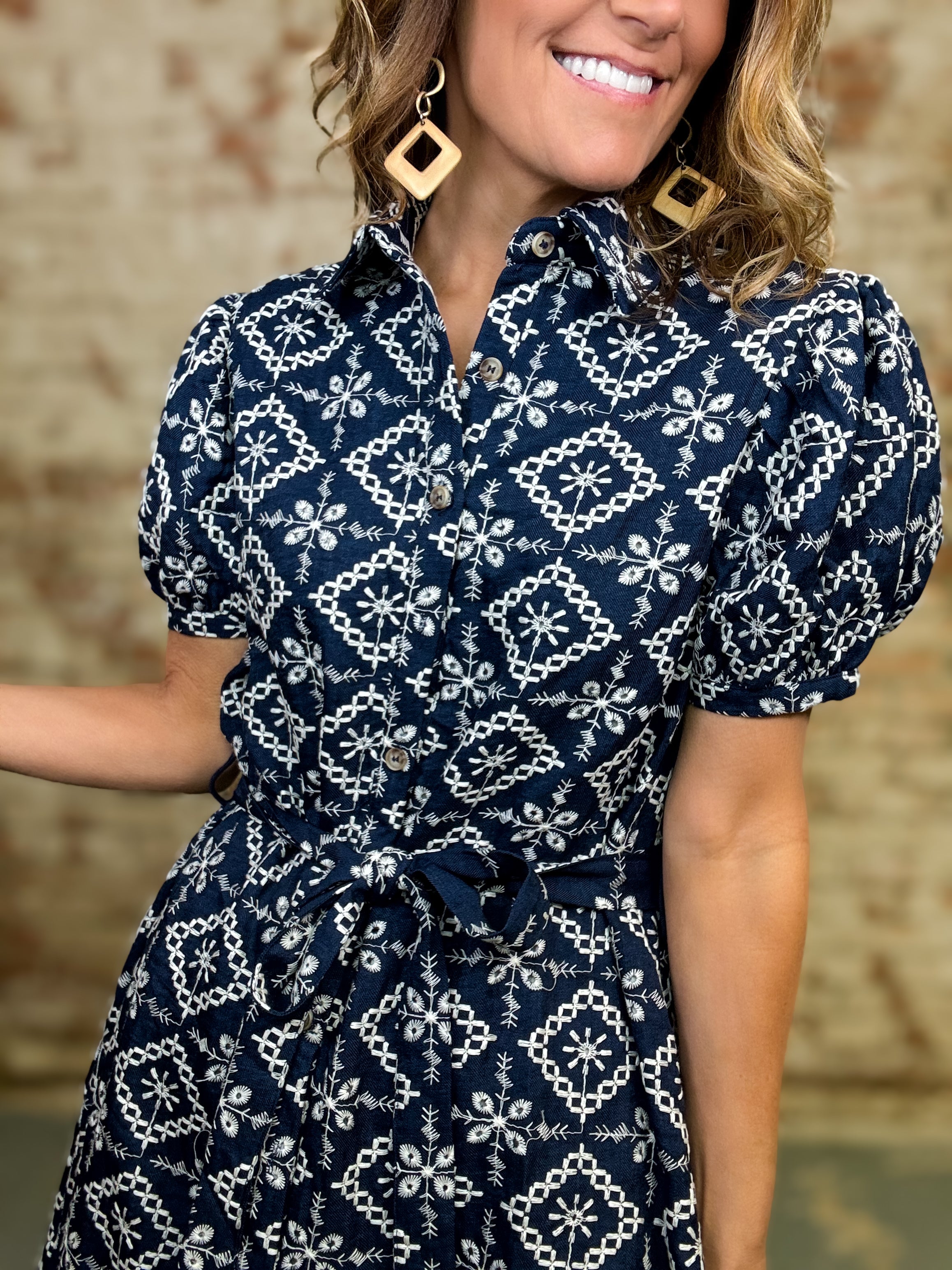 Kristian Embroidered Shirt Dress