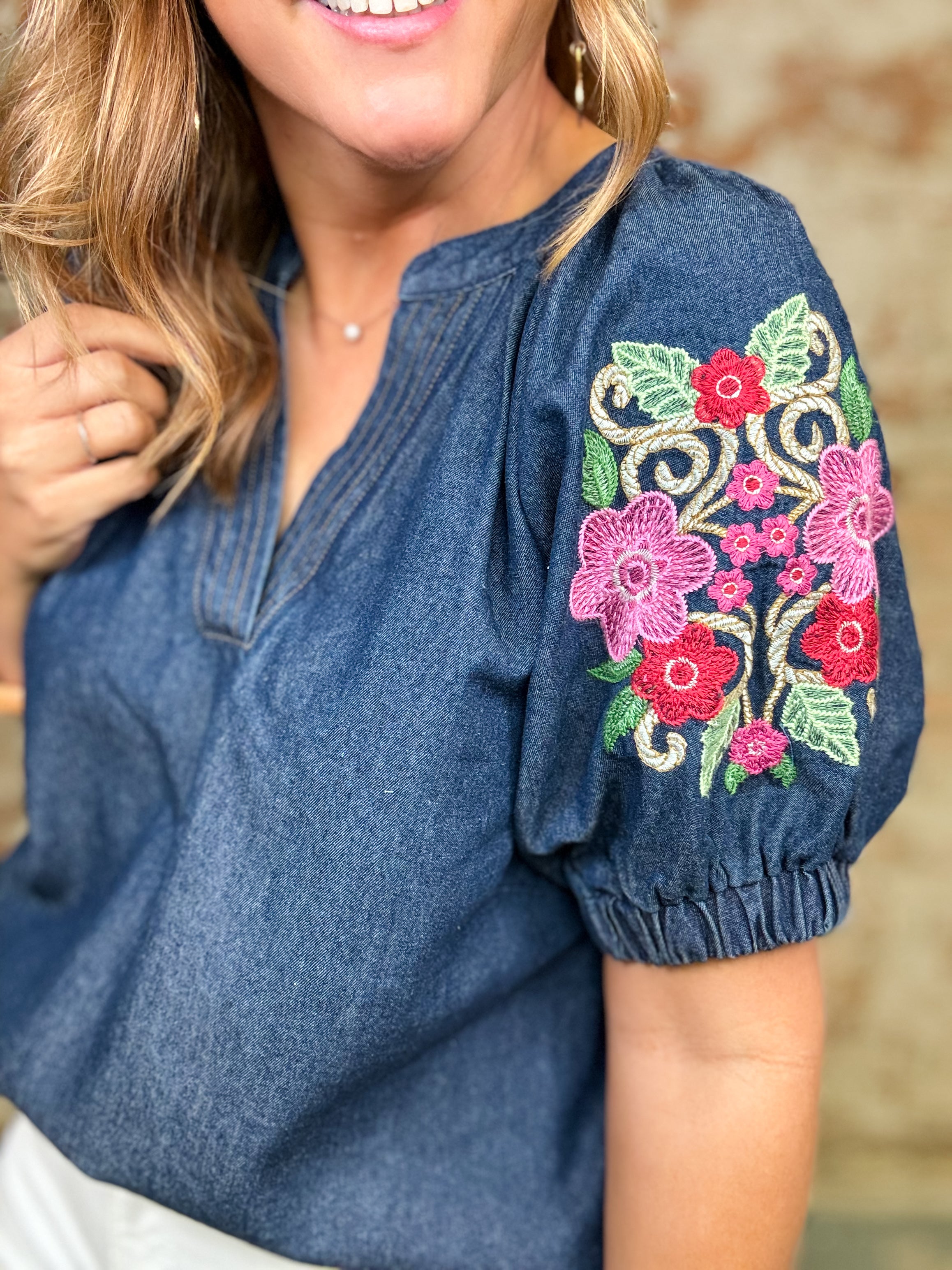 Shanna Denim Top