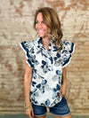 Garen Floral Ruffle Top