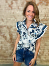 Garen Floral Ruffle Top