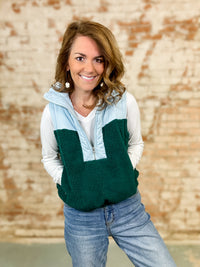 Kira Blue Pullover Vest