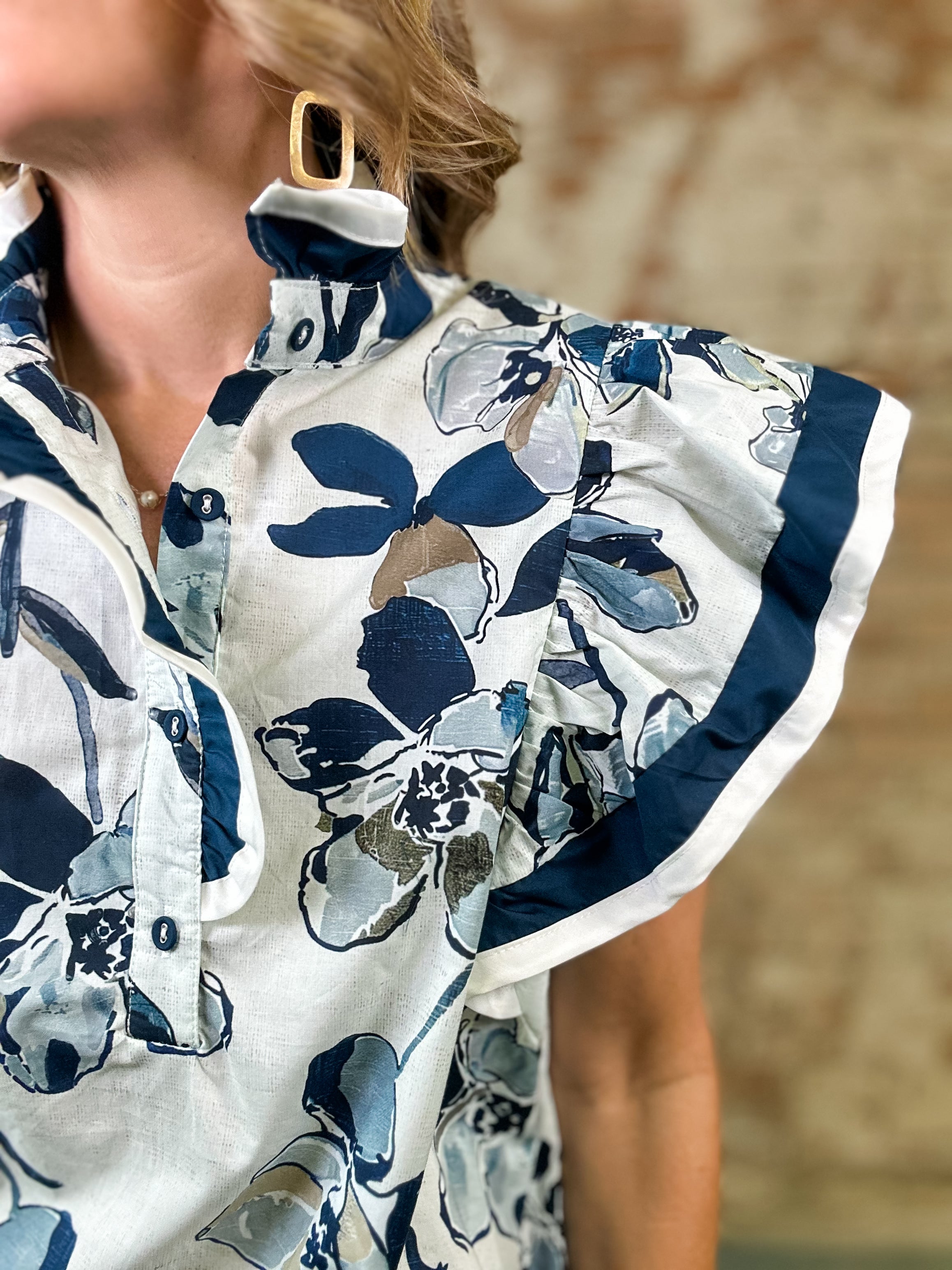 Garen Floral Ruffle Top