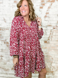 Curvy Bridgess Print Tiered Dress