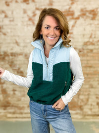 Kira Blue Pullover Vest