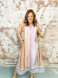 Bronwen Patchwork Kaftan Style Dress