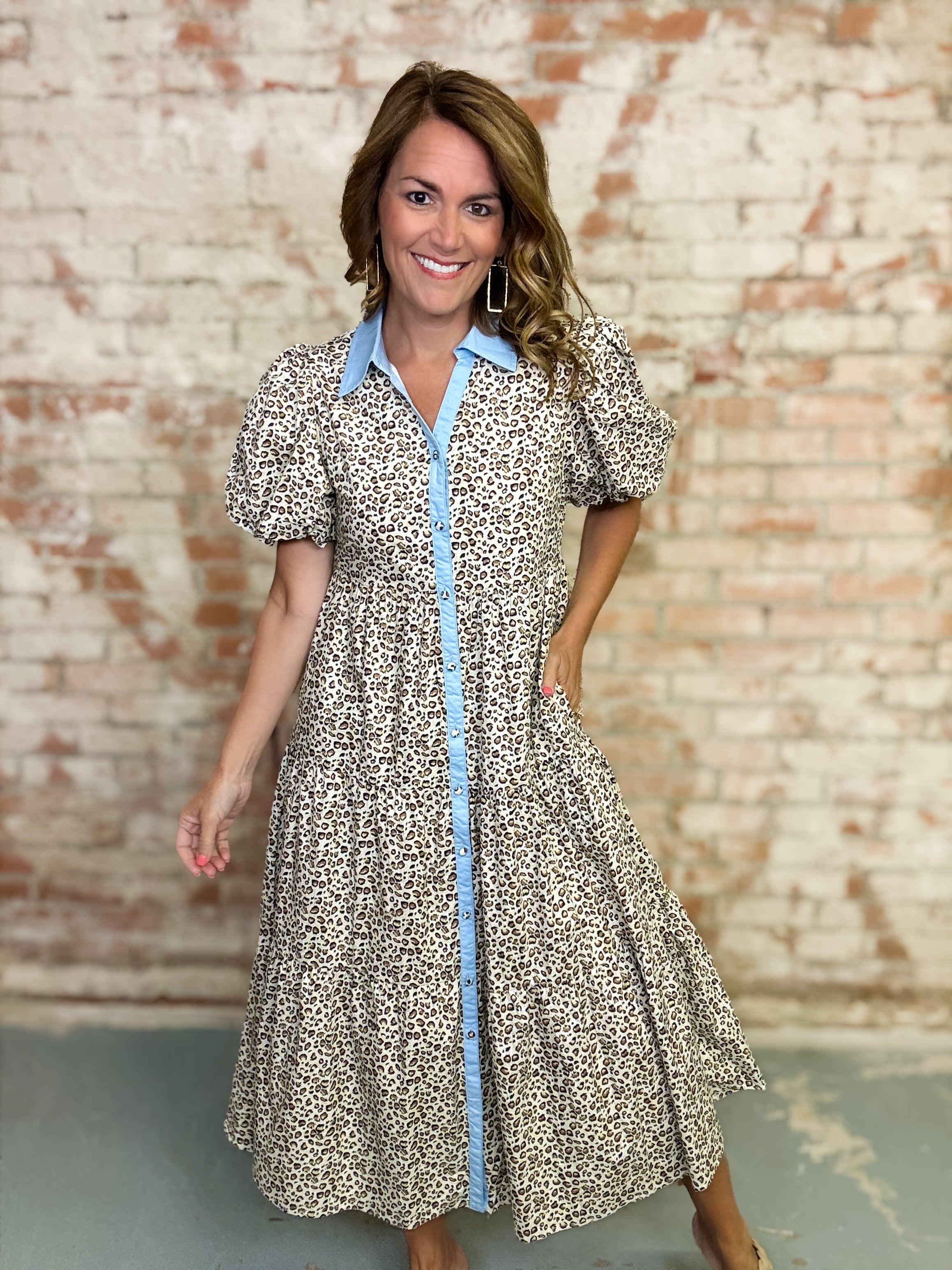 Sharron Leopard Midi Dress