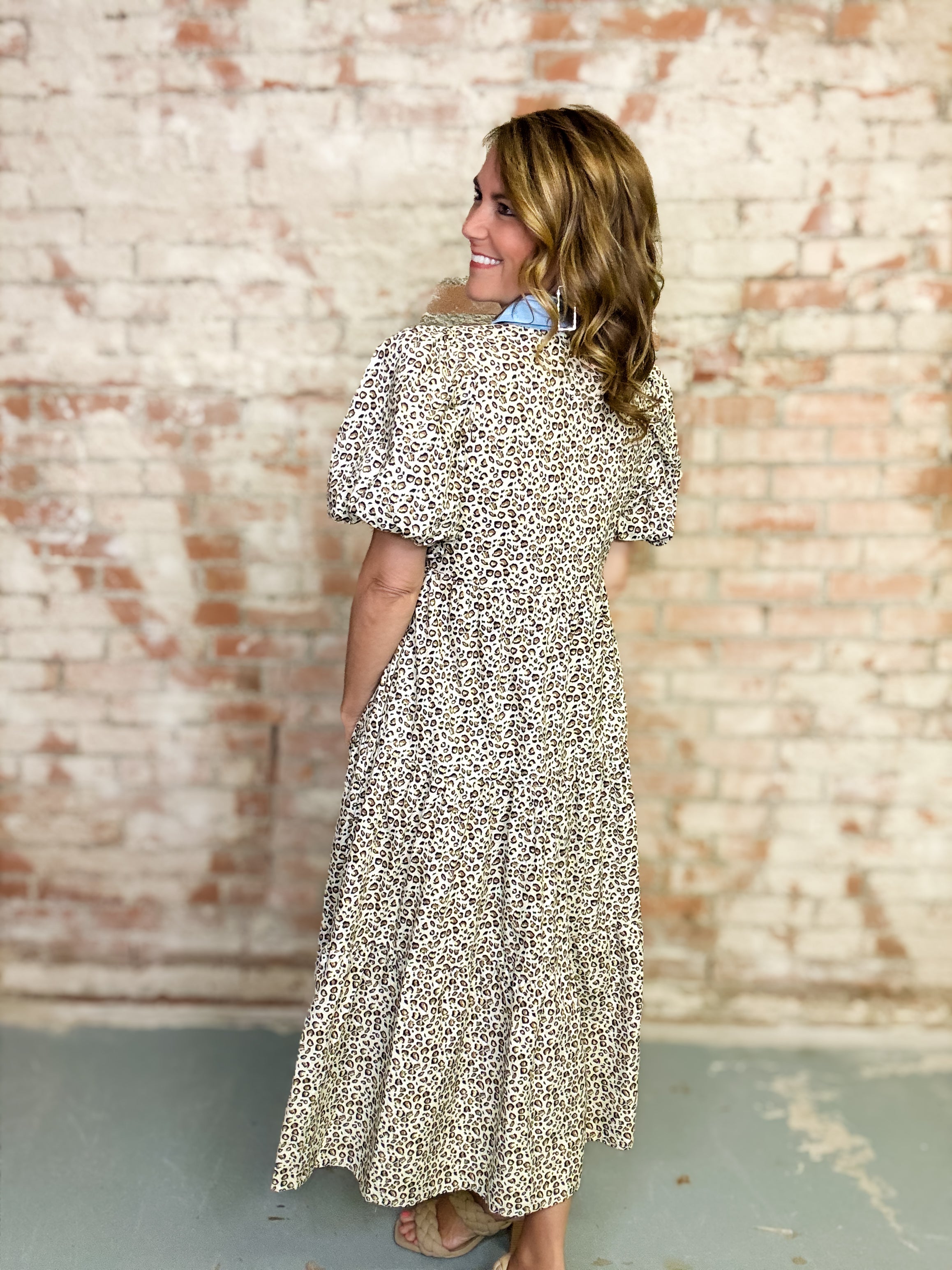 Sharron Leopard Midi Dress