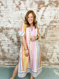 Bronwen Patchwork Kaftan Style Dress
