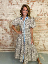 Sharron Leopard Midi Dress
