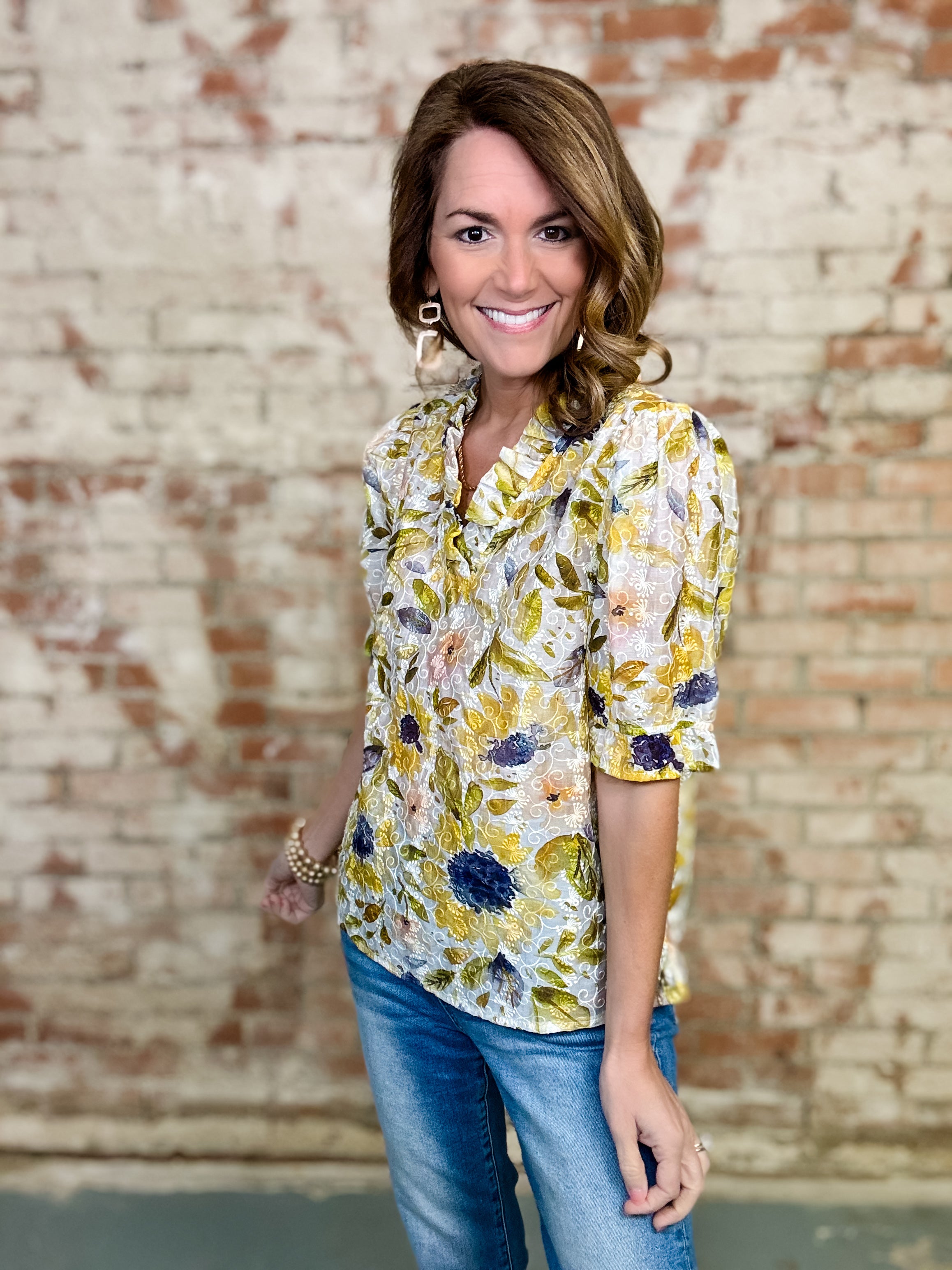 Rory Floral Eyelet Top