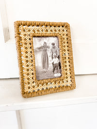 Small Woven Cane Frame (Mud Pie)
