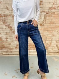 Leo High Rise Crop Front Seam Jeans