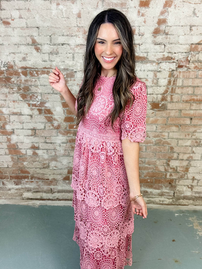 Trixie Lace Tiered Dress