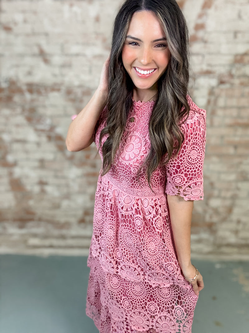 Trixie Lace Tiered Dress