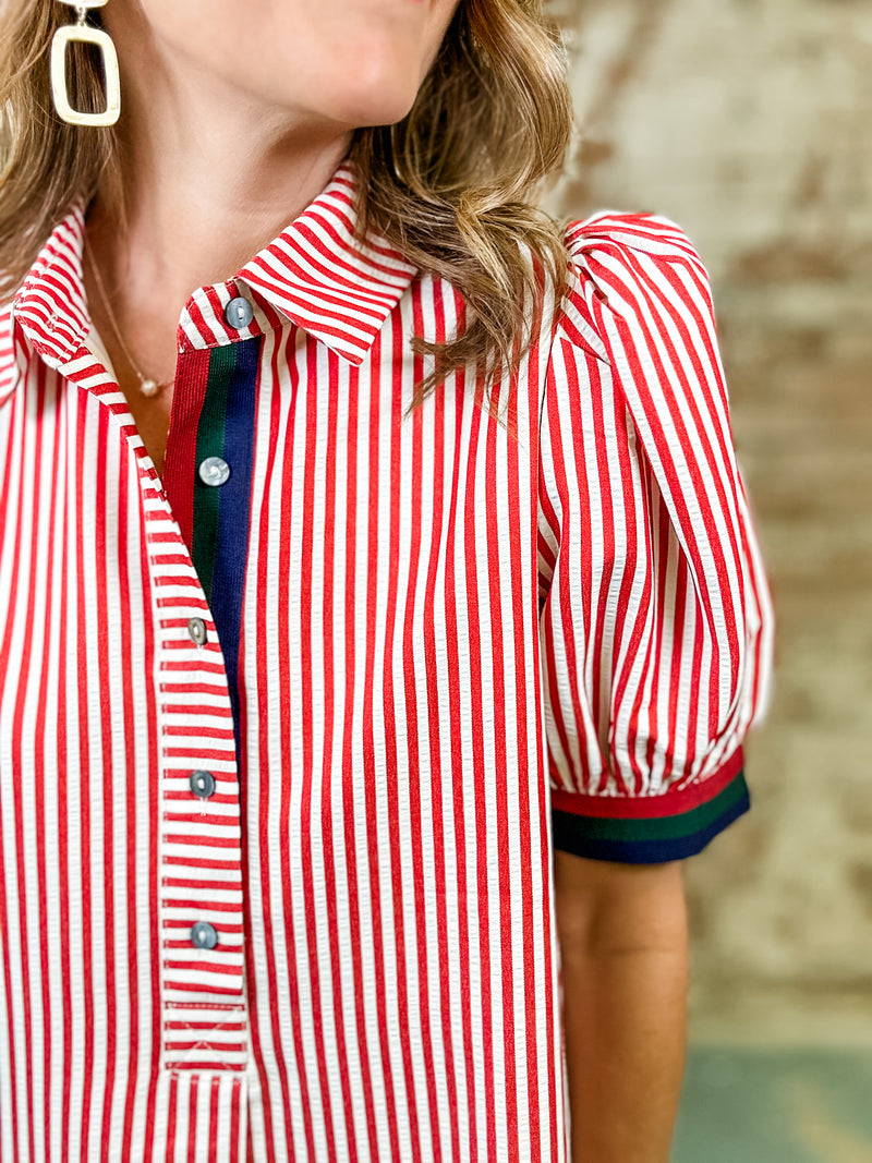 Sandra Stripe Shirt Dress