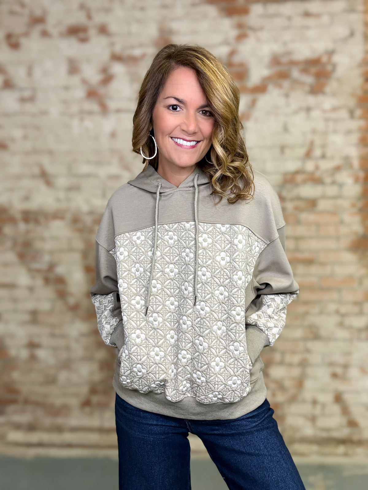 Caitlynn Jacquard Mix Hoodie