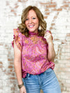 THML Gillian Fabric Flower Top - FINAL SALE