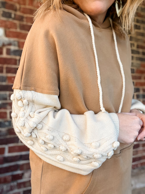 Camel Sweater Sleeve Hoodie