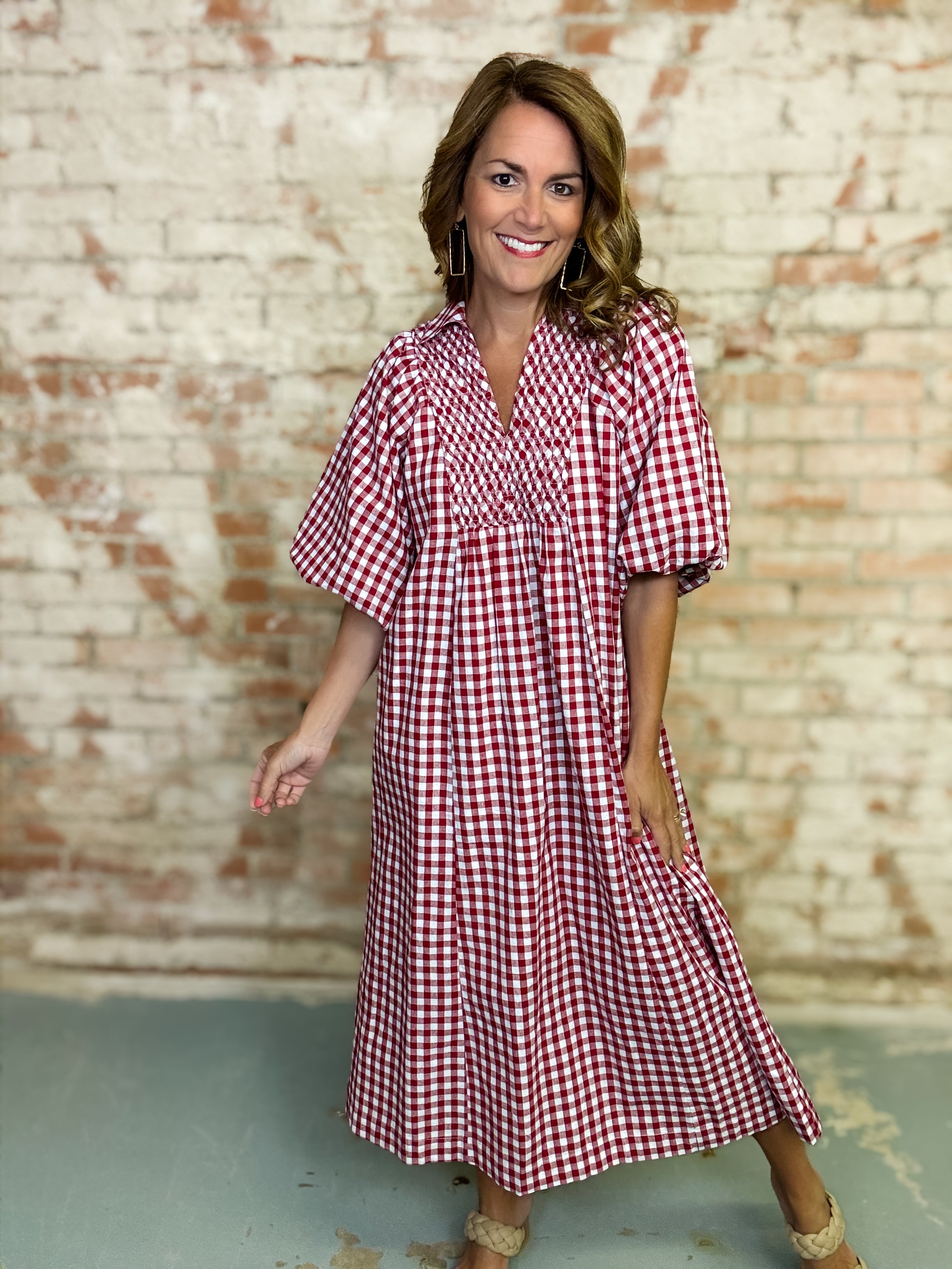 Landree Plaid Midi Dress