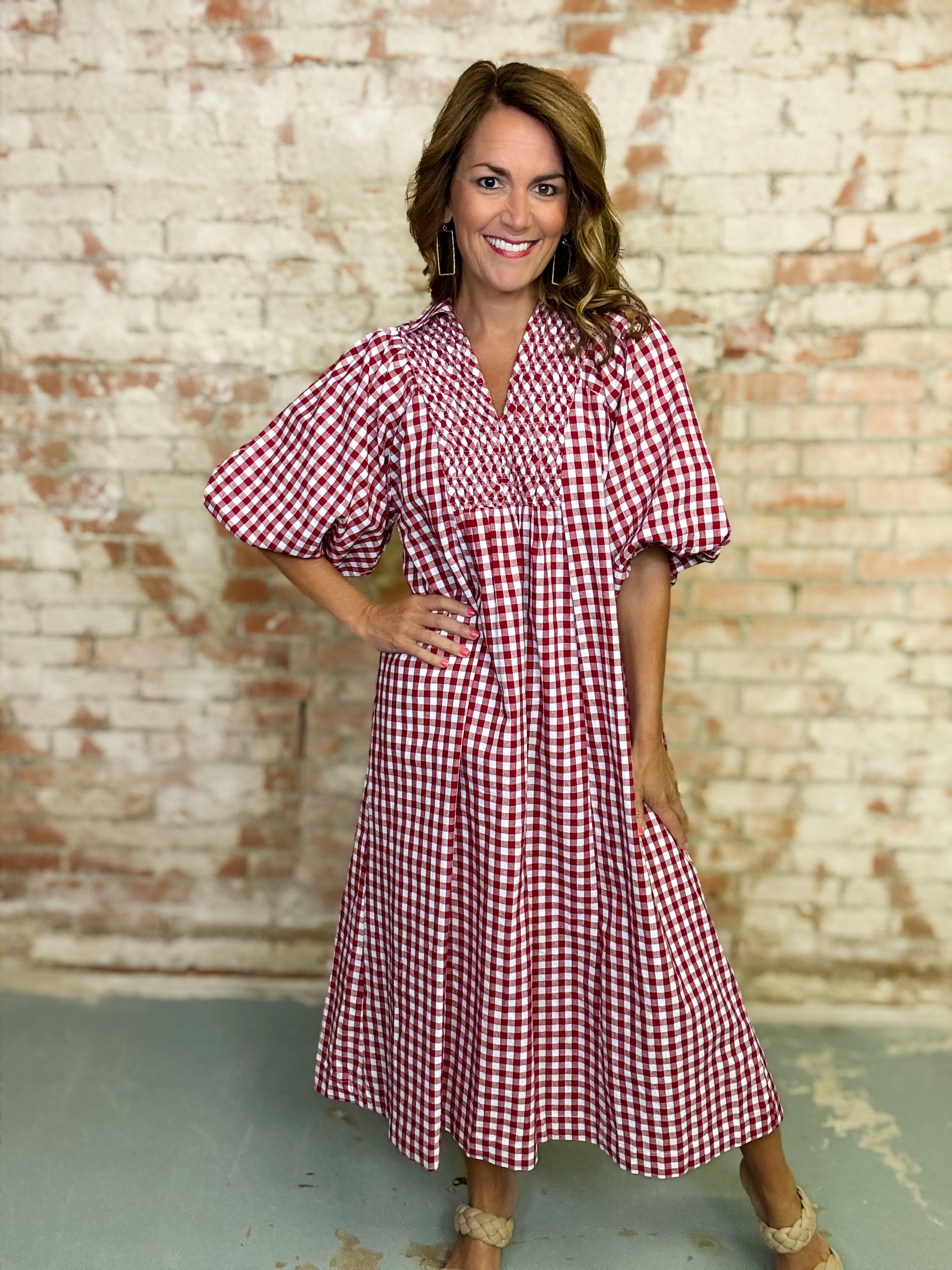 Landree Plaid Midi Dress