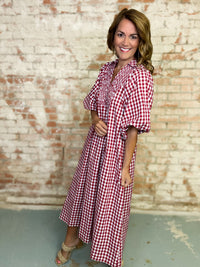 Landree Plaid Midi Dress