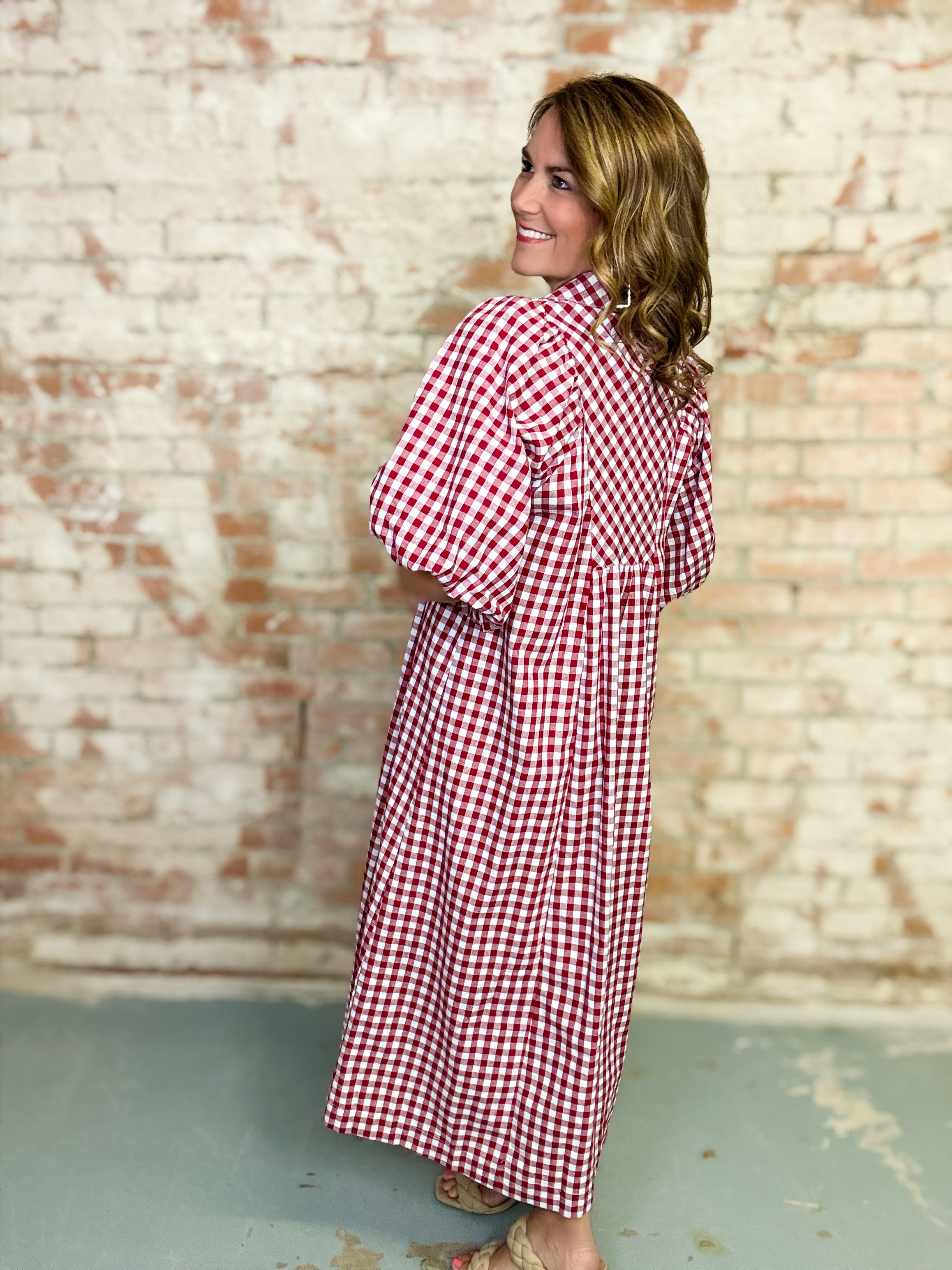 Landree Plaid Midi Dress