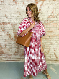 Landree Plaid Midi Dress