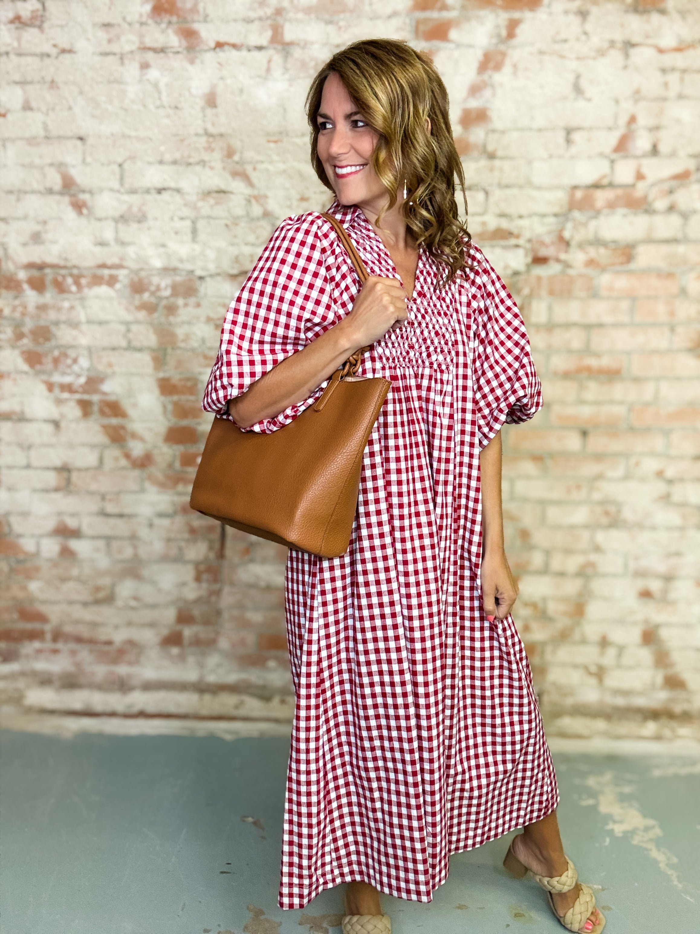 Landree Plaid Midi Dress