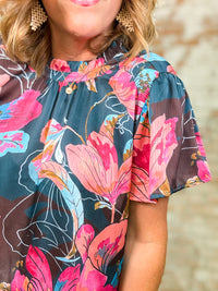 THML Sonia Floral Print Top