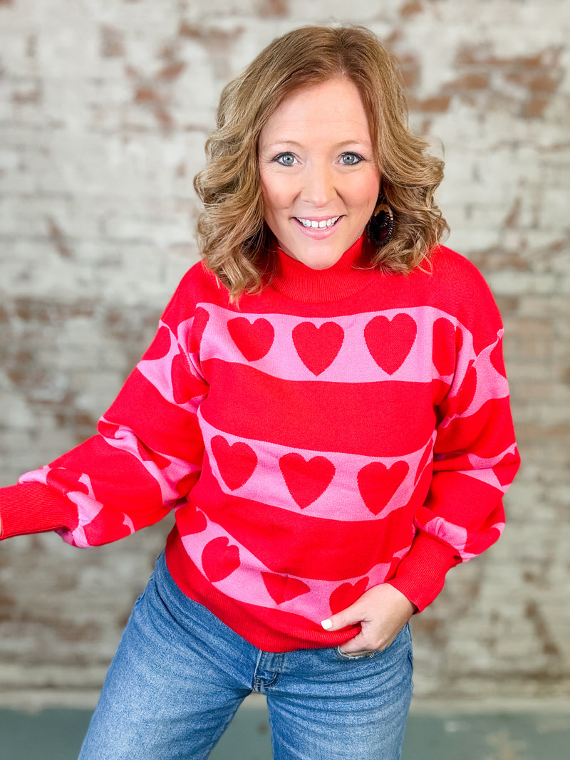 THML Lulu Heart Stripe Sweater