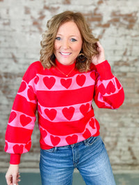 THML Lulu Heart Stripe Sweater