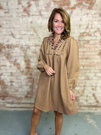 Micah Leopard Trim Dress