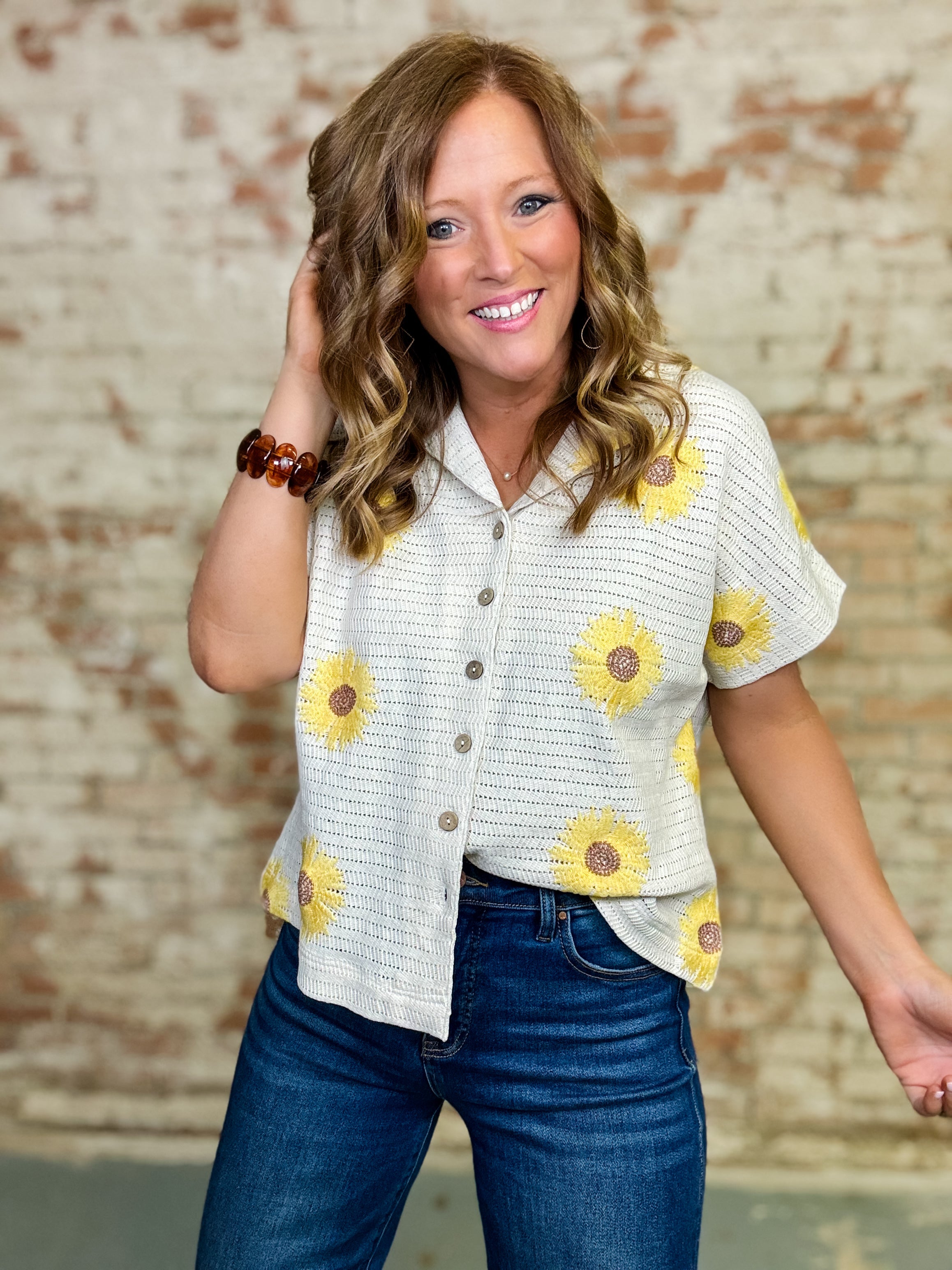 Ivy Jane Sunflower Knit Top