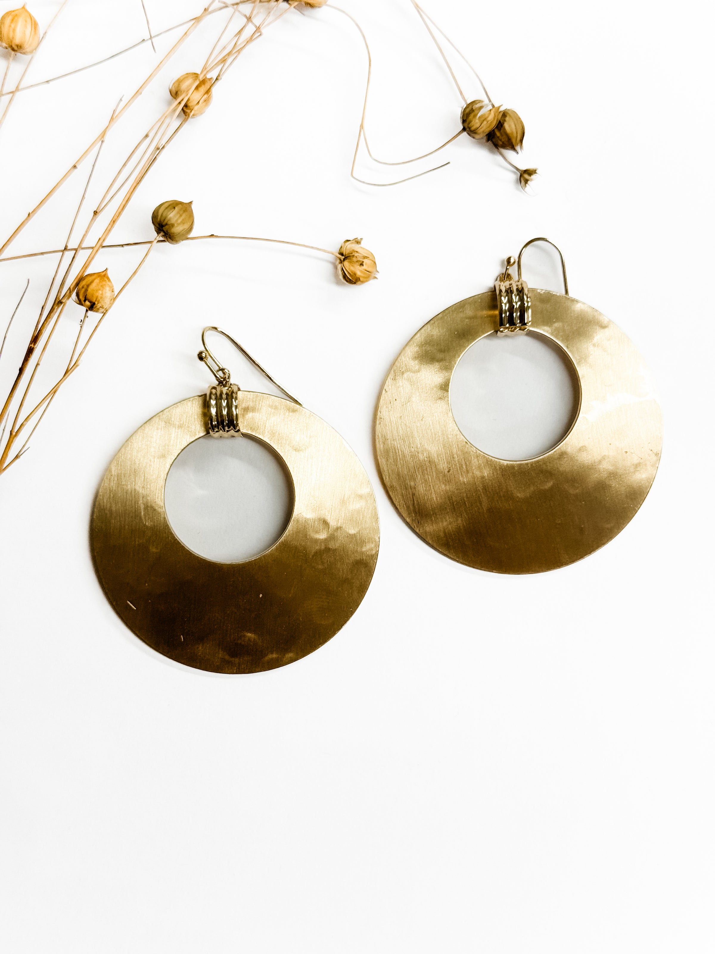 Eva Hammered Disc Earring
