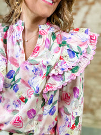 Kelley Floral Ruffle Top