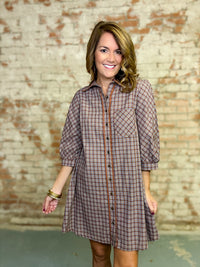 Seraphina Plaid Shirt Dress