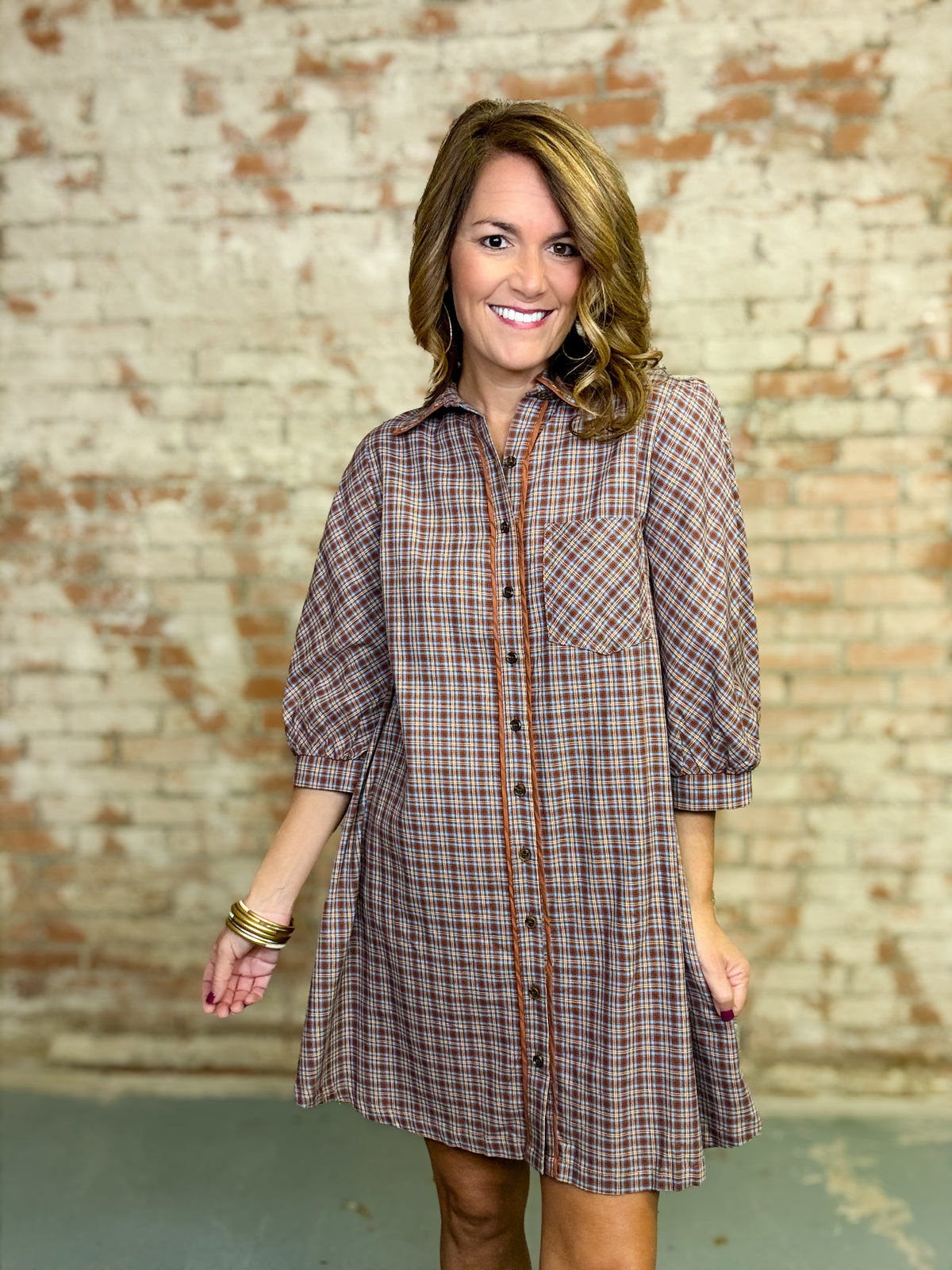 Seraphina Plaid Shirt Dress