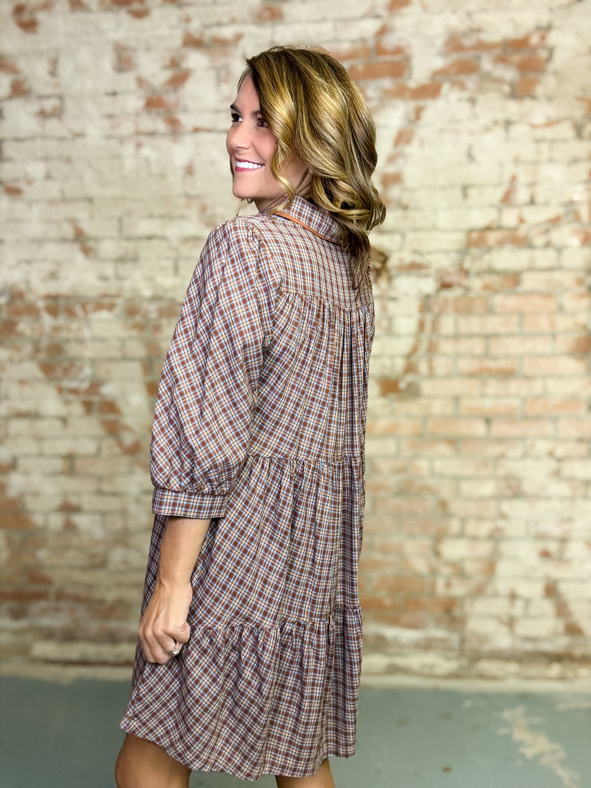 Seraphina Plaid Shirt Dress