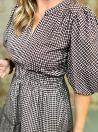 Silvie Checkered Midi Dress
